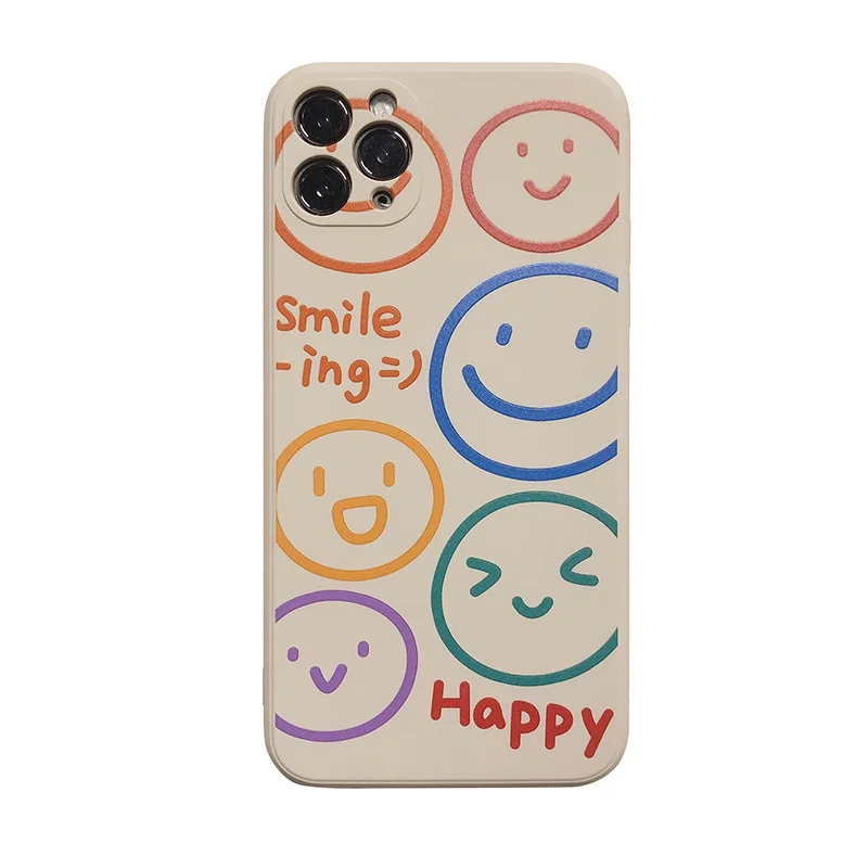 

High Quality Cute Happy Smile Soft Case Cover For iPhone 12 Pro 12 Mini 11 Pro Max SE 2020 7 8 7Plus 8Plus XR X XS MAX