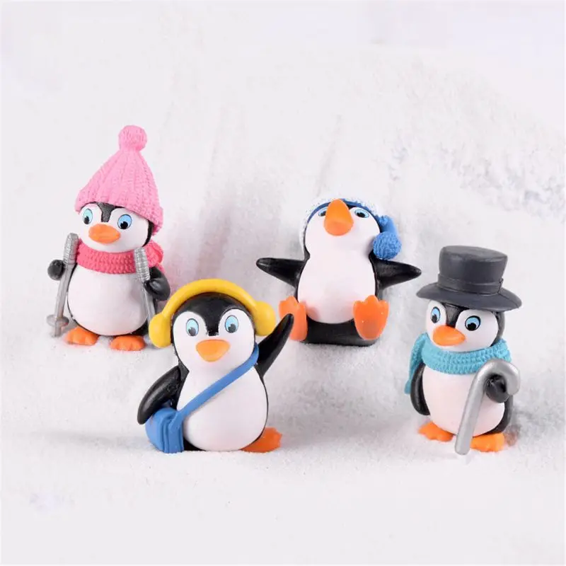 

4pcs/set DIY Mini Winter Penguin Toy Miniature Figurine for Children Gift Birthd U50F