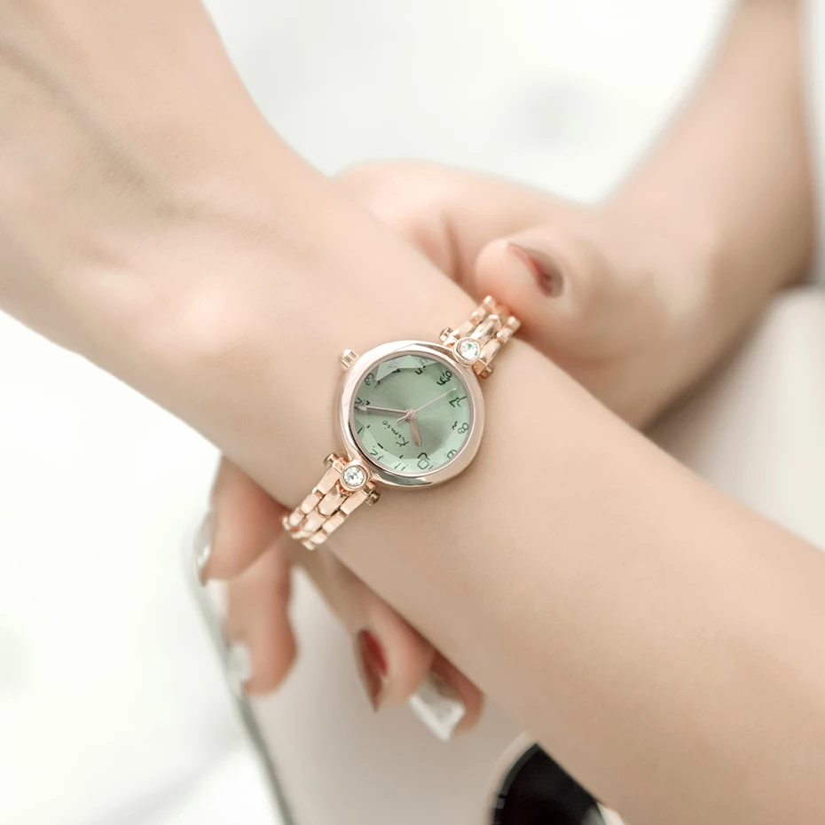 Kimio Роскошные Кварцевые часы Стразы браслет из нержавеющей стали модные