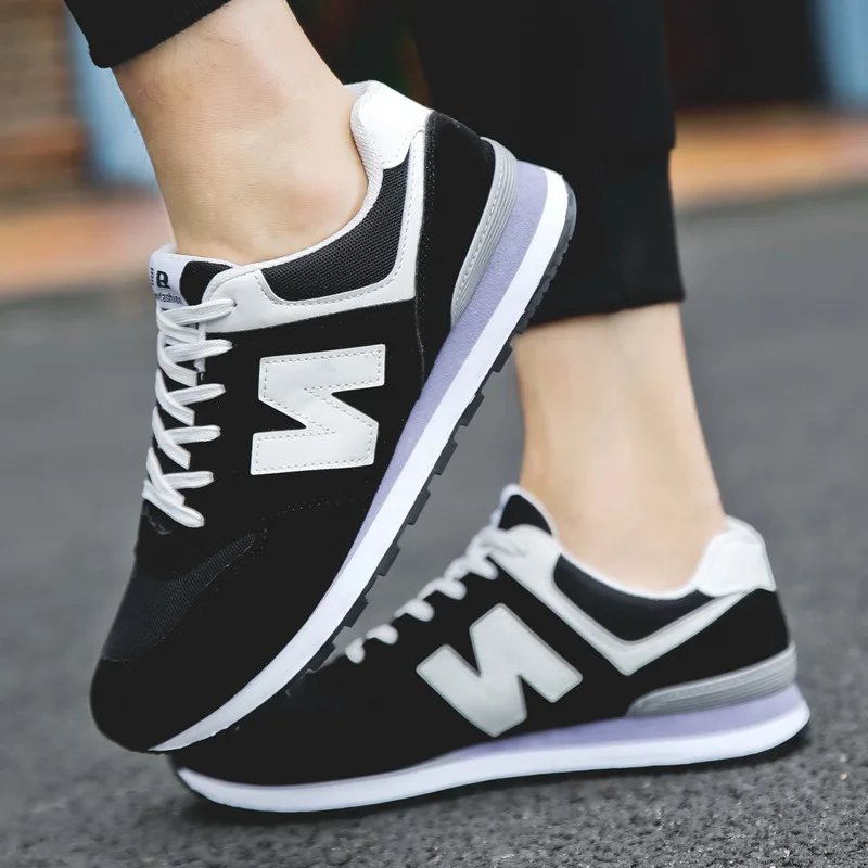 

New Couple Letter N Pattern Running Shoes Low Cut Mesh Breathable Sport Casual Shoes for Men Women Walking Jogging Sneakers