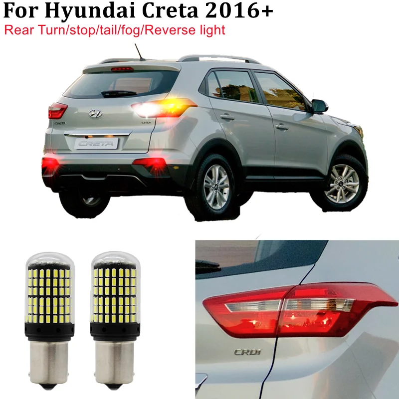 Bombilla de luz trasera LED Canbus para Hyundai Creta 2016 +, indicador de señal de giro trasero de freno de parada, kit de bombillas traseras de marcha atrás