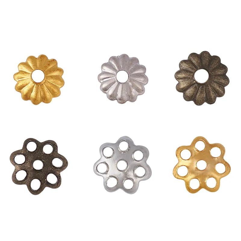 1200 шт./кор. колпачки из железных бусин 3 смешанных цвета 5 ~ 6x1 1 мм для изготовления