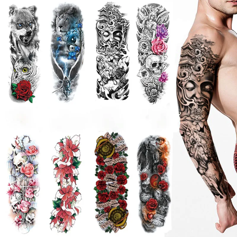 

Waterproof Tattoo Sticker Disposable Sticker Multicolor Body Full Arm Fake Tattoo Men and Women Dropshipping