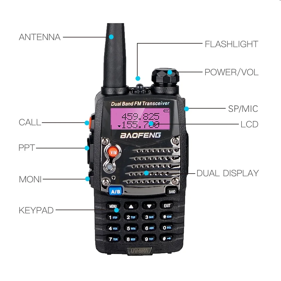 UV-5RA Updated of BAOFENG UV-5R Walkie Talkie 10KM VHF UHF Radio Amateur Long Range Transceiver Ham CB Transmitter Scanner | Мобильные