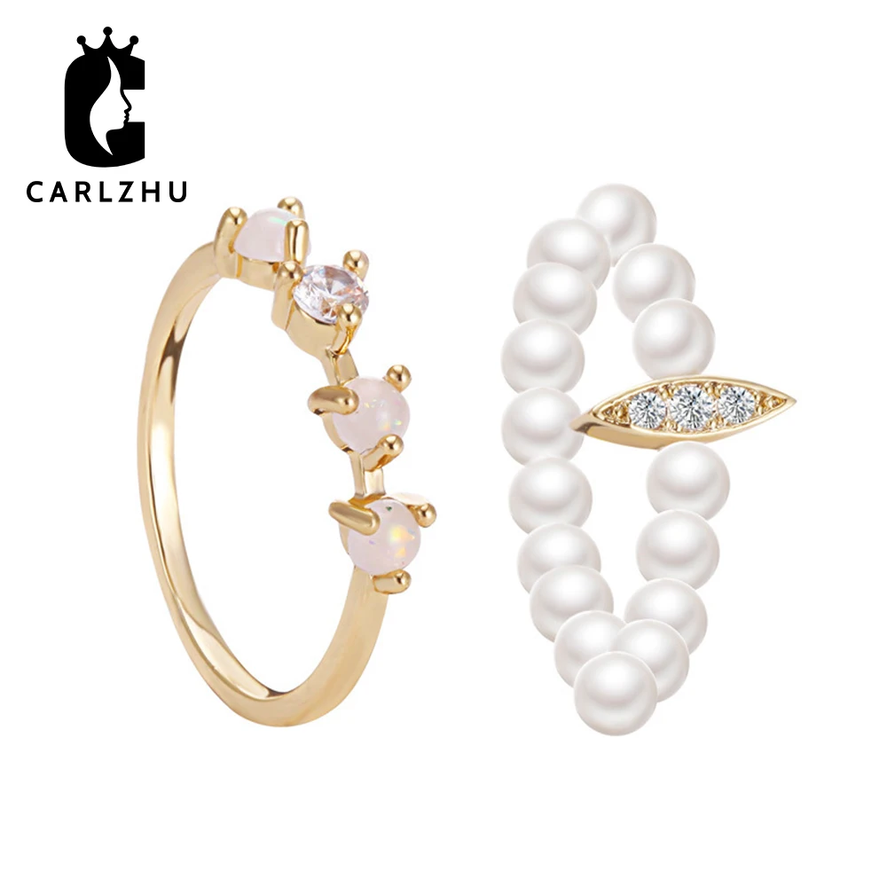 Комплект из 2 предметов чистого золота со всавкой цирконов квадратной формы