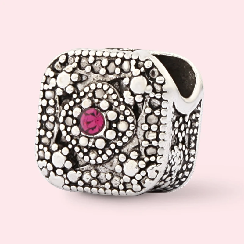 Leabyl серебряный цвет квадратные ювелирные изделия бусины Подходит для браслета