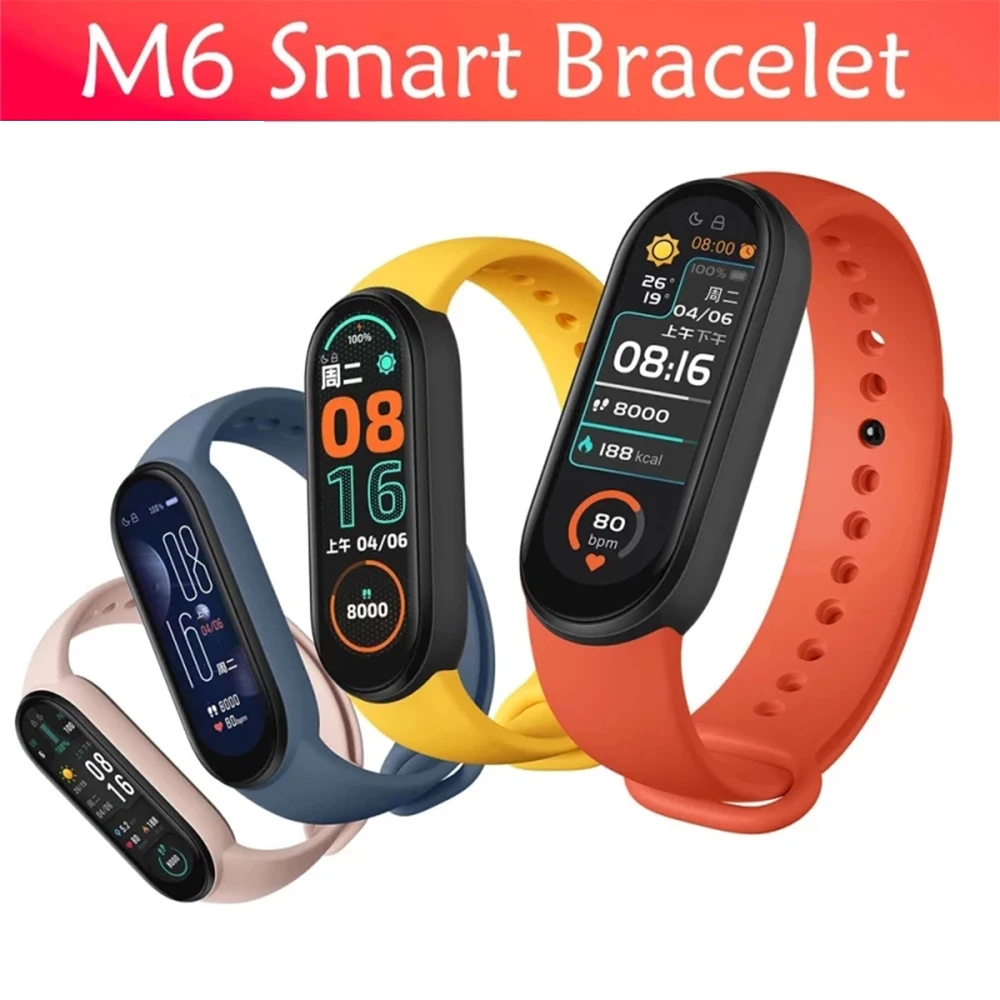 

M6 Smart Watch Sport Bluetooth Bracelet Fitness Tracker Heart Rate Monitor Blood Pressure Digital watch for xiaomi Mobile Phones
