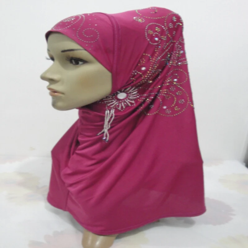 H022 высокое качество Средний размер 60*60 см мусульманский хиджаб для девочки с