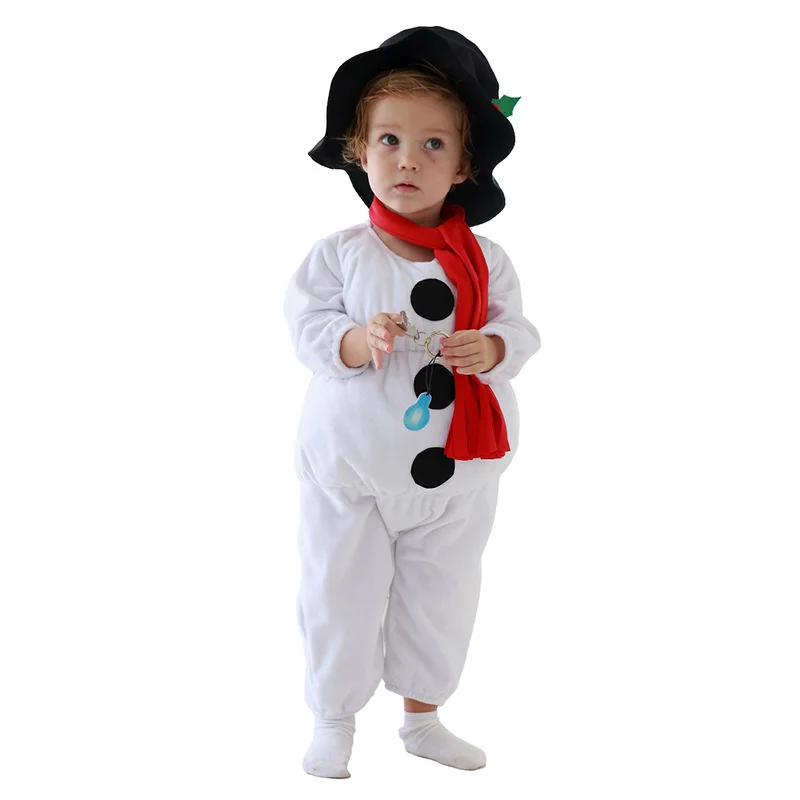 

New Snowman white winter Bodysuit boy and girl Christmas Costume Baby Snowman children cosplay Costume full set