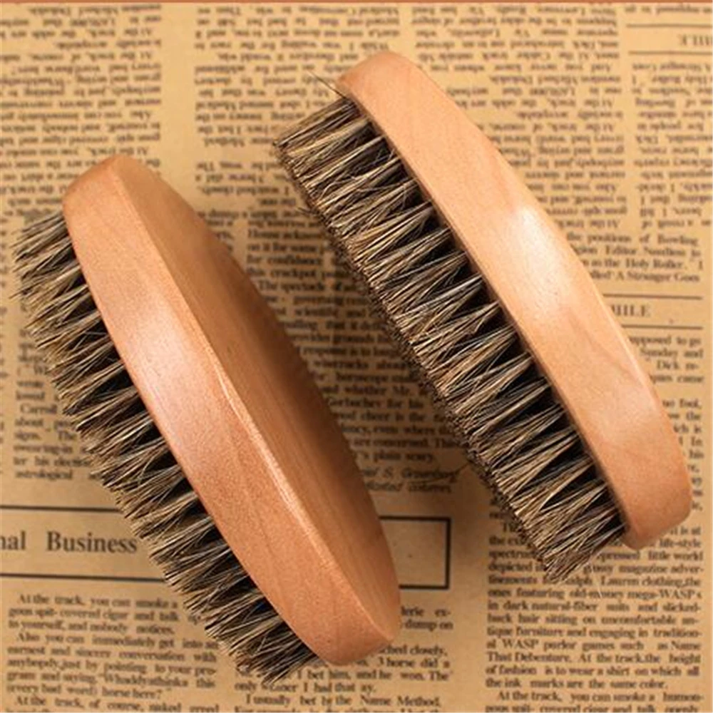 

1pc Boar Bristle Men Beard Brush Facial Hair Brush Moustache Shaving Comb Wooden Hairdresser Shaving Tool Salon Barber Tools
