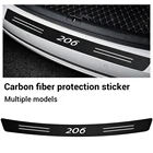 Автомобильные защитные полосы из углеродного волокна для двери багажника, Защитная Наклейка для заднего бампера Peugeot 206 207 208 306 307 308 508 106 108 2008