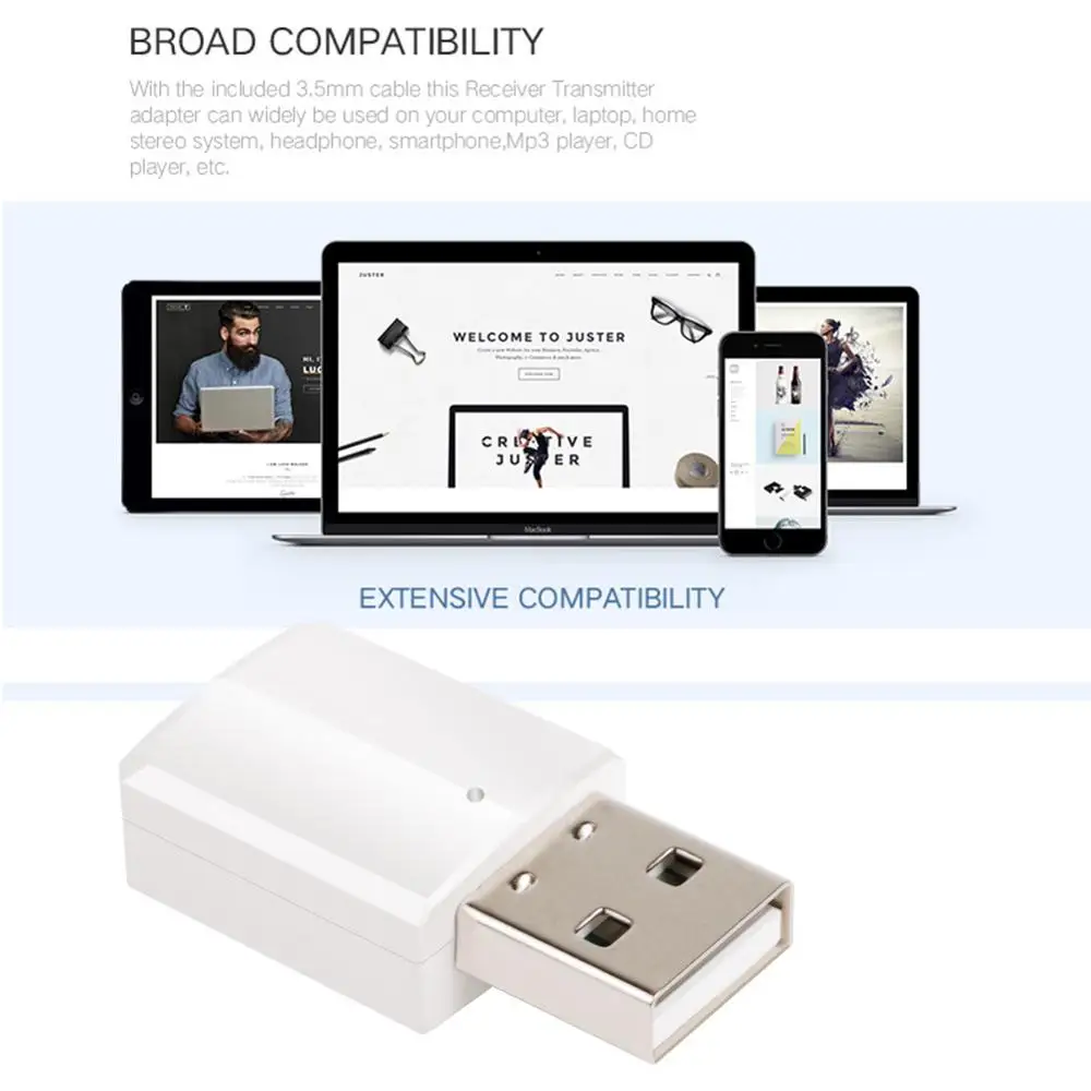 Портативный Bluetooth V5.0 мини приемник ZF169 аудио USB передатчик адаптер для ТВ/ПК