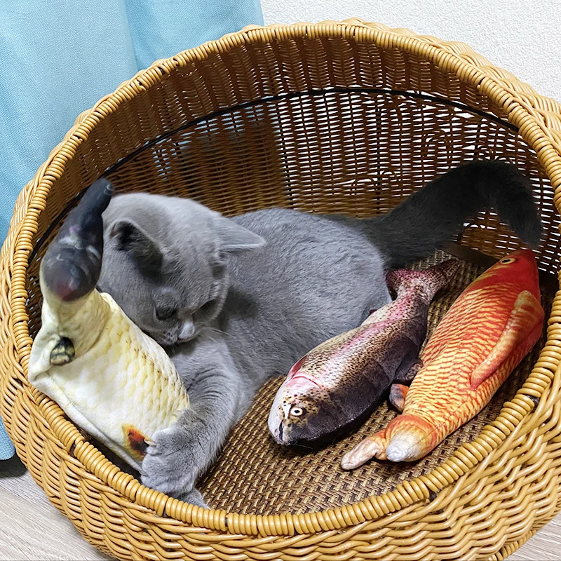 Электронные кошачьи рыбки с сенсорным управлением забавные игрушки для кошек