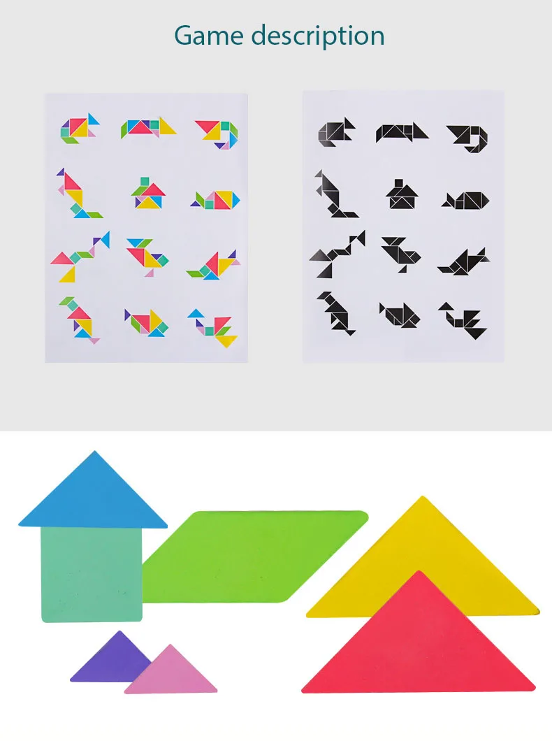 

New Kids Magnetic 3D Puzzle Jigsaw Tangram Thinking Training Game Baby Learning Educational Wooden Toys for Children