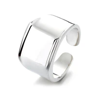 sa silverage s925 sterling silver big ring square domineering male smooth face european american fashion simple silver jewelry