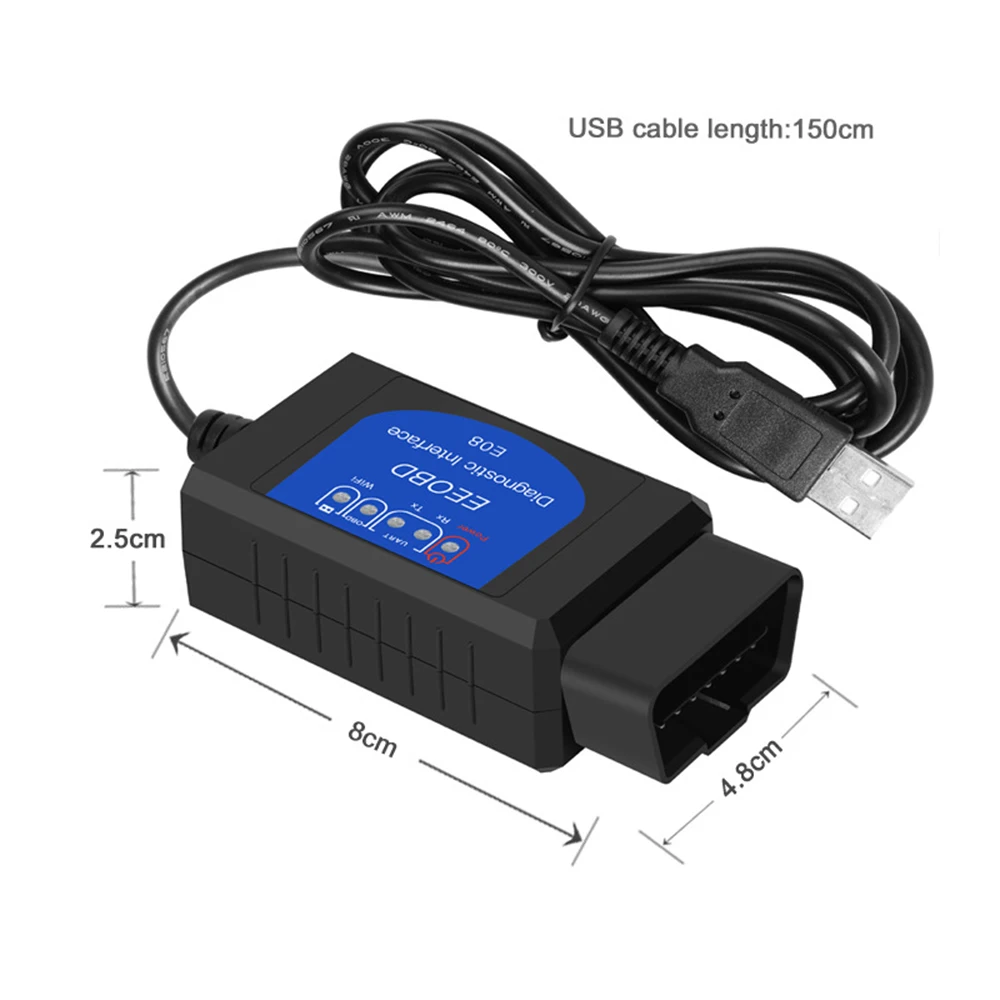 Горячая Распродажа USB ELM327 V1.4 пластиковый OBD2 EOBD сканер с программным обеспечением