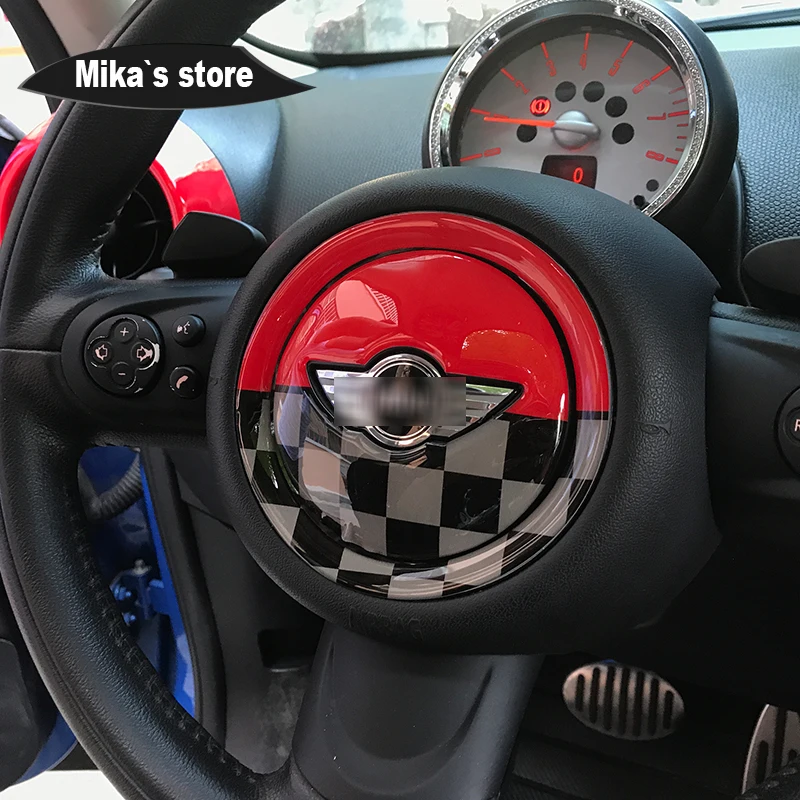 

For COOPER R55 R56 R57 R58 R59 R60 R61 Clubman Countryman Steering Wheel Center 3D Dedicated Car Sticker Decal Cover 2 PCS