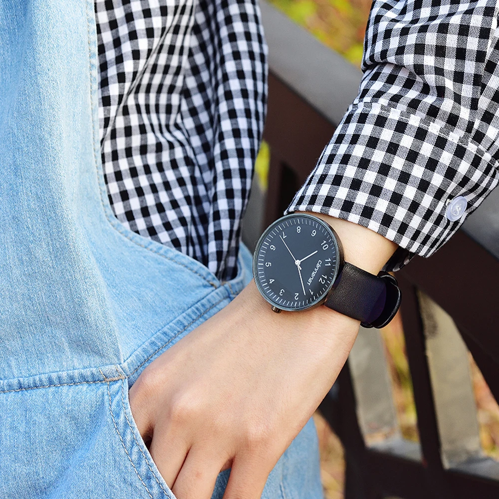 Часы наручные женские кварцевые с кожаным ремешком классические модные простые