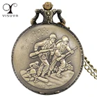 Бронзовая истребитель Полный Охотник кварцевые карманные часы ретро коллекция подвеска карманные часы свитер цепи антикварные часы для мужчин и женщин