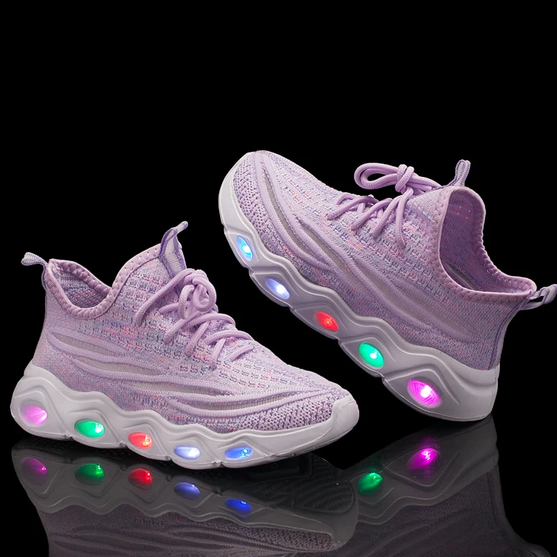 JIEMIAO Children's Led Shoes Girls Lighted Sneakers Glowing Shoes for Kid Sneakers Baby Sneakers with Luminous Sole Size 25-35