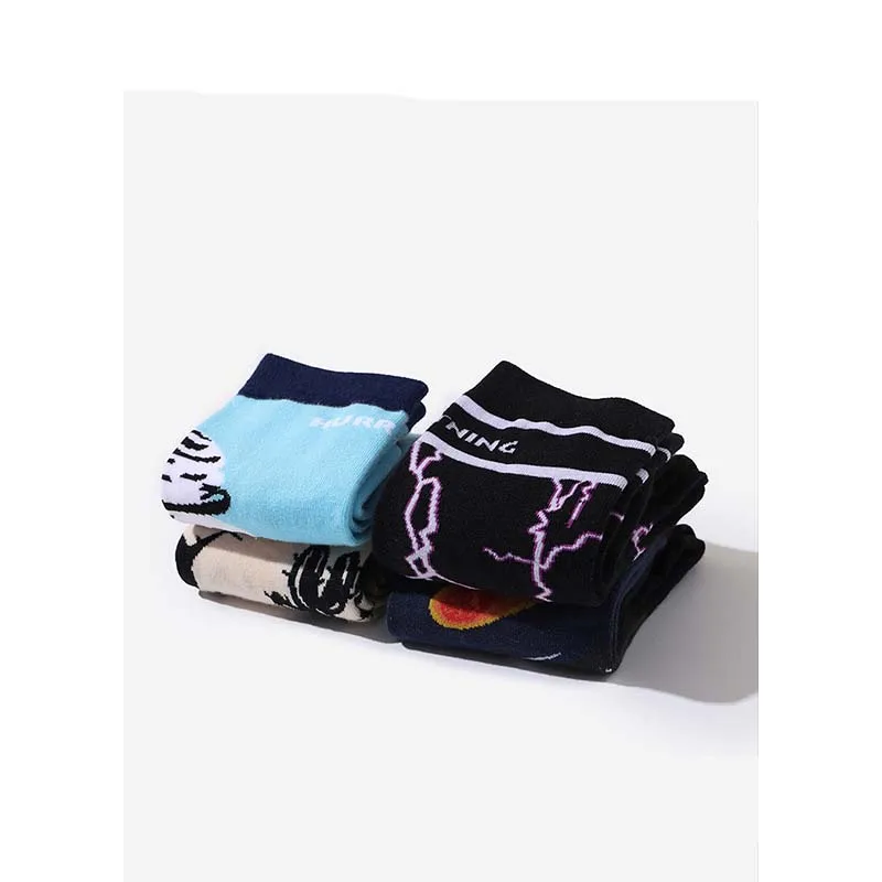 

[HEPOSCKONE]Japanese Winter Creative Cartoon Personality Crew Men Socks Hip Hop Trend Funny Couples Socks Calcetines Hombre