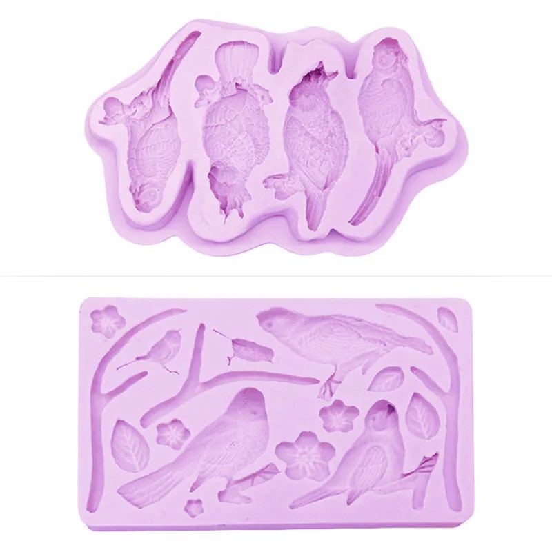 Parrot Branch Flower Fondant Cake Silicone Mold DIY Surround Chocolate Decoration Tools Kitchen Baking Accessories | Дом и сад