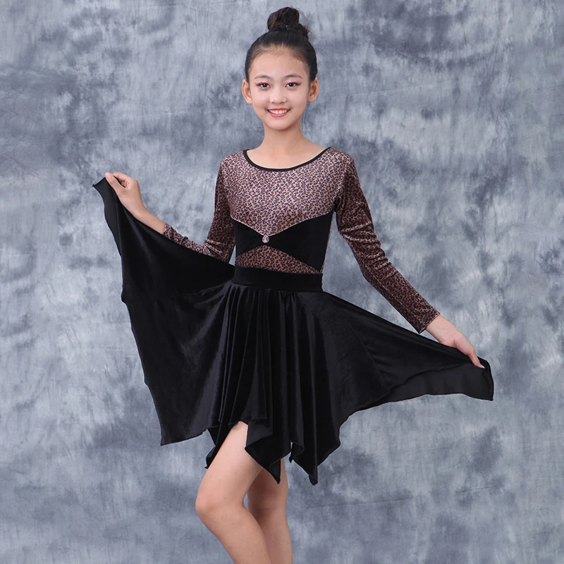 

2022 Girls Latin Dance Dress Kids Ballroom Competition Stage Performance Clothing Top+skirt Set Tango Chacha Rumba Samba Wear