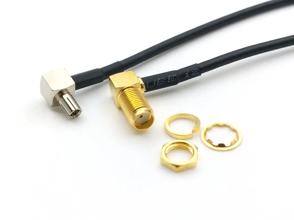 

100 шт., коннектор с разъемом SMA под прямым углом TS9, кабель RG174