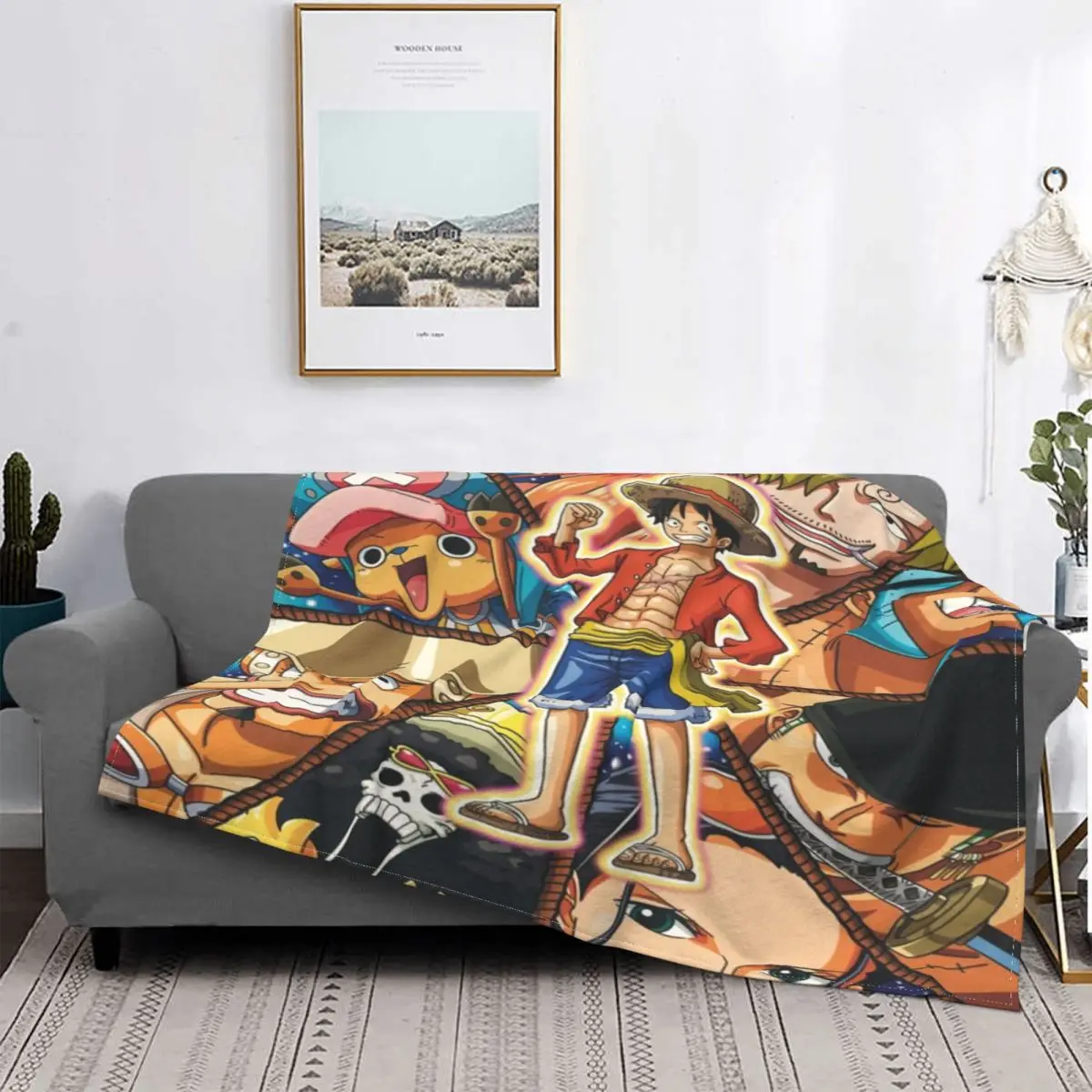 

Star What Crew Blanket Design Blanket One Piece Anime Winter Warm Bedspread Plush Soft Cover Flannel Spread Bedding Bed Picnic