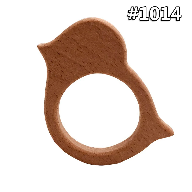 wood teether 1014 Мультфильм Дерево Прорезыватель чистый натуральный животные в форме детские зубные кольца для детей бук Прорезыватель девочка DIY кулон игрушки для новорожденных подарок - Цвет: wood teether 1014