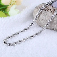 trendy exquisite twisted 4mm 16 30 rope necklace silver color plated for women twist necklace jewelry chain