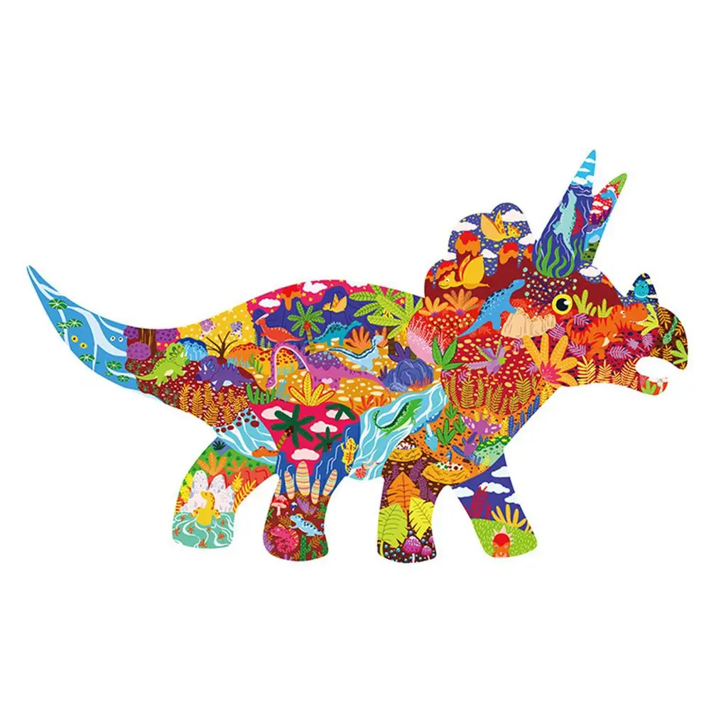 Kids Puzzles - Colorful Dinosaurs Jigsaw Toys For 4-10 Years Old Boys Girls Educational Dinosaur Puzzle Toy Set 150 Pieces Ani