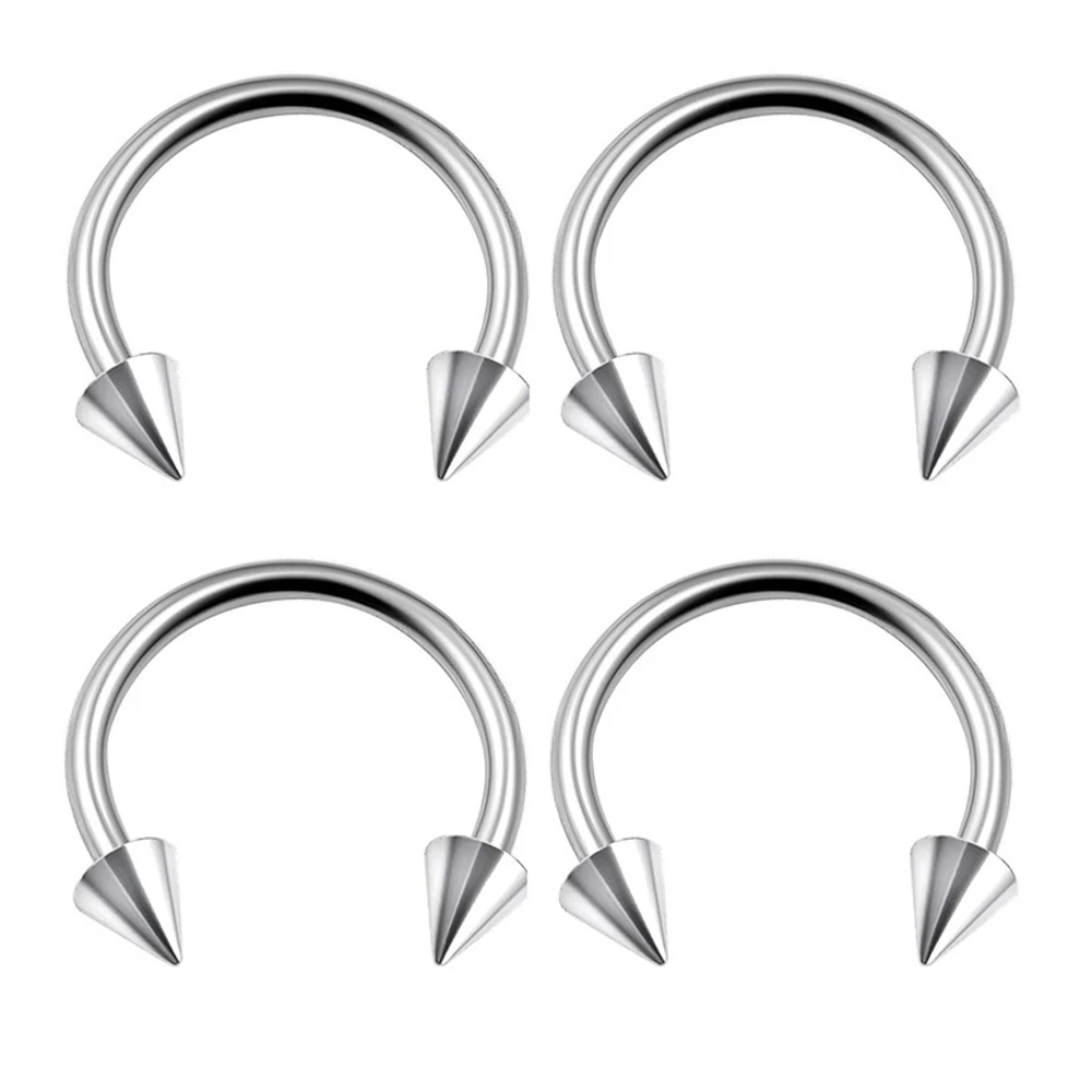 10 Pcs Fashion Horseshoe Spike Ring Nose Hoops And Septum Rings Tragus Piercing Body Jewelry Women Men Wholesale | Украшения и