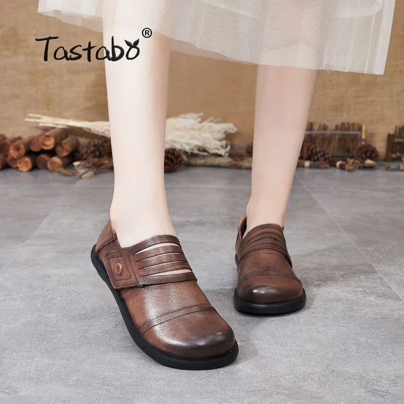 Женская обувь из натуральной кожи Обувь ручной работы на плоской подошве