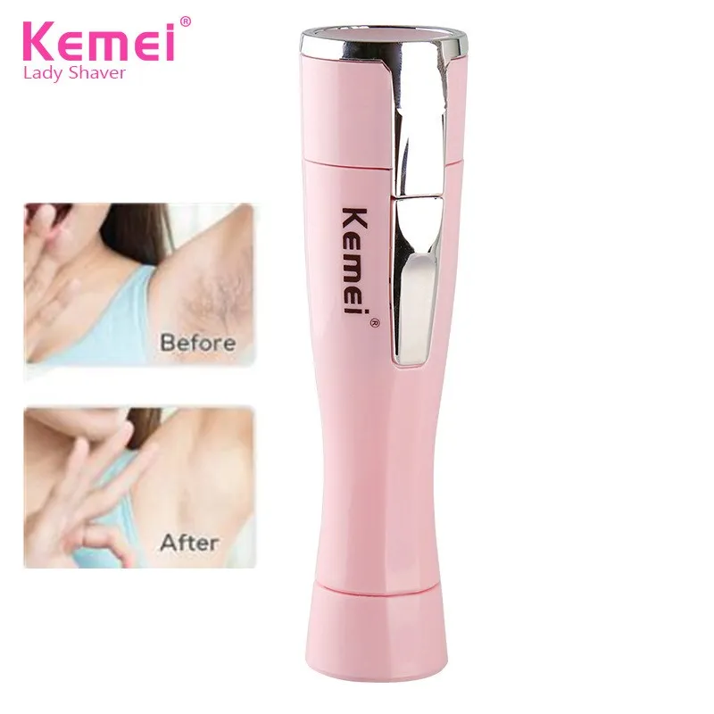 Kemei Portable Epilator Electric Hair Removal Battery Bikini Body Face Leg Underarm Depilador Femal Shaver Travel Essentials 38D | Бытовая
