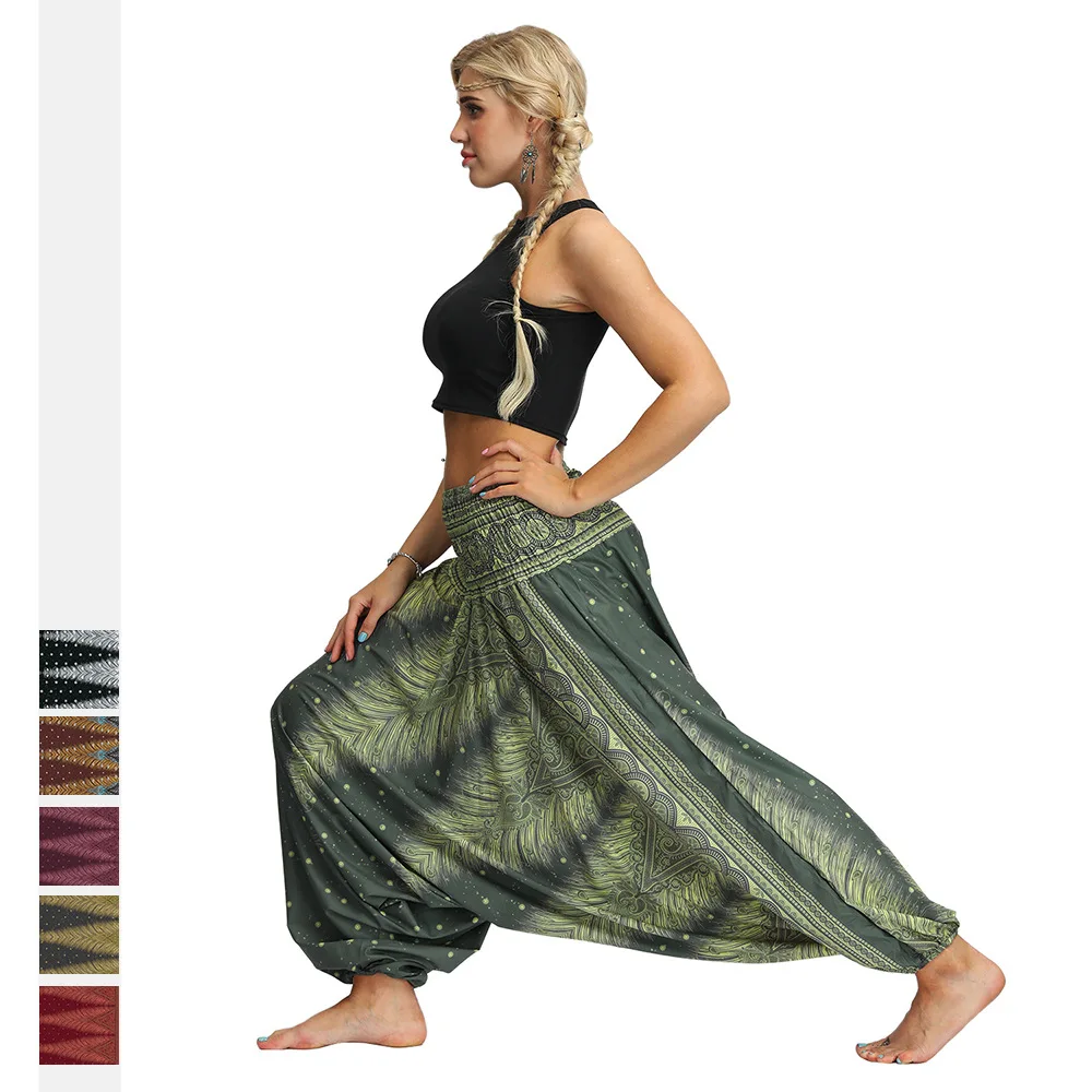 

Summer Women Yoga Pants Harem Hippie Loose High Waist Crotch Pants Bloomers Jogger Casual Fitness Workout Track Pant Sportswear