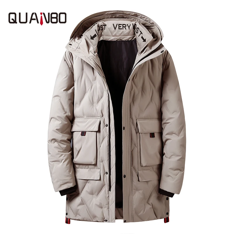 

Новинка 2021, зимняя мужская куртка, модная британская ветровка, Толстая теплая и длинная куртка с капюшоном, высококачественные Молодежные м...