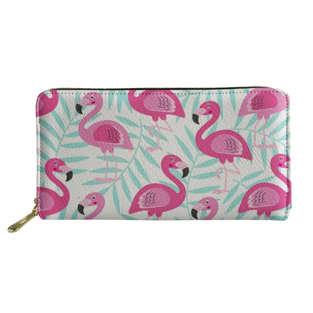 Женский кошелек HYCOOL с мультяшным принтом фламинго Дамский уличный для покупок