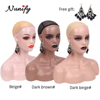 nunify black mannequin head female realistic fiberglass mannequin head bust sale for wig jewelry hat earring display nice dummy