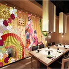 Обои с рисунком цветущей вишни в японском стиле, в традиционном стиле, для суши, ресторана, промышленного декора