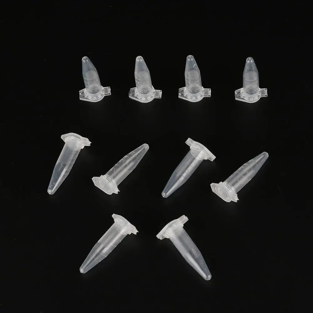 50Pcs 0.5ml Plastic Snap Cap Centrifuge Tube Sample Vial Container Laboratory Test School Teaching Equipment |