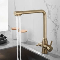 water purifier kitchen sink faucet hot cold antique brass mixer taps rotating deck mounted brushed goldchromeblacknickel