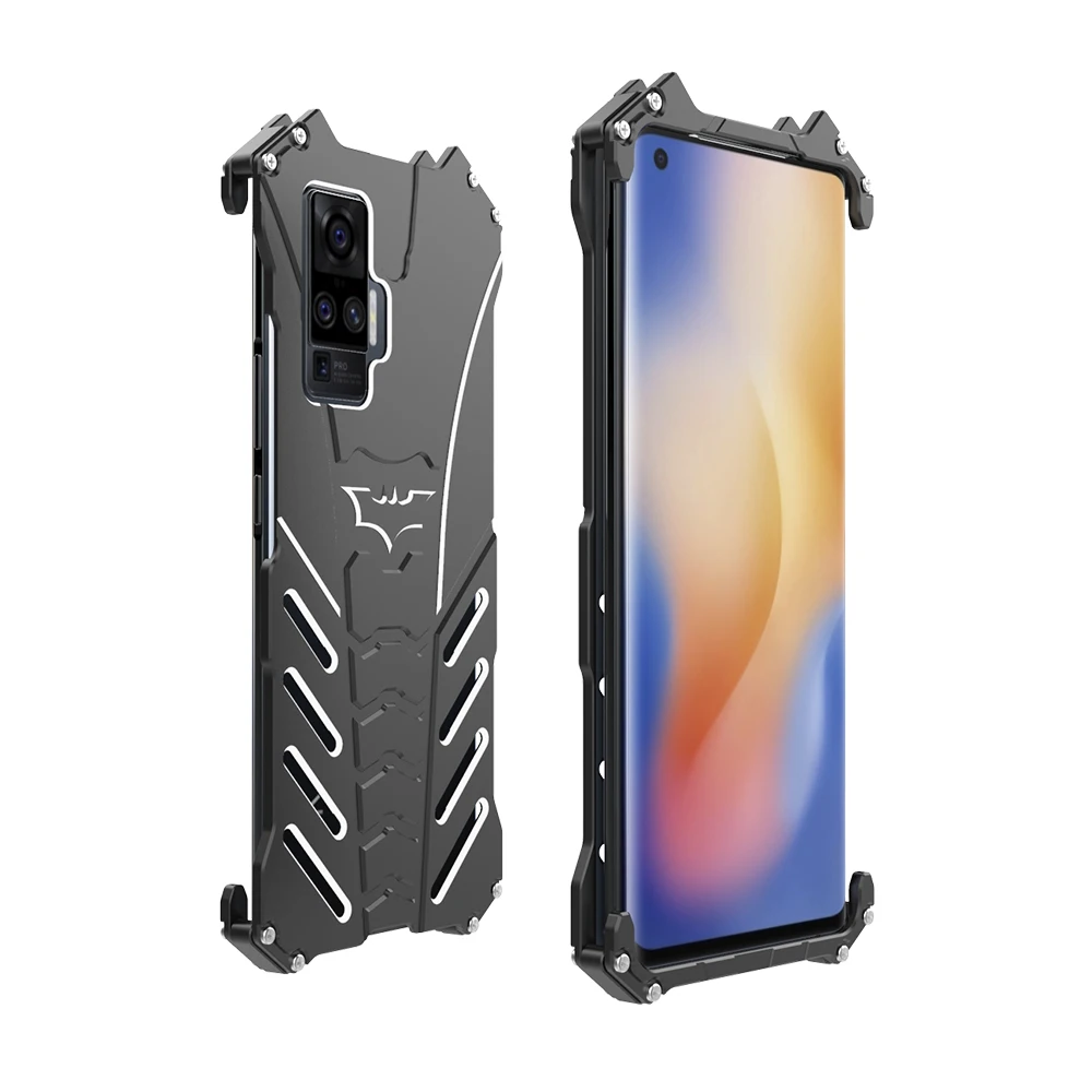 

Оригинальный Роскошный Алюминиевый армированный чехол R-just Thor для Vivo X30 X50 Pro, чехол для телефона с изображением Железного человека, кожаный ч...