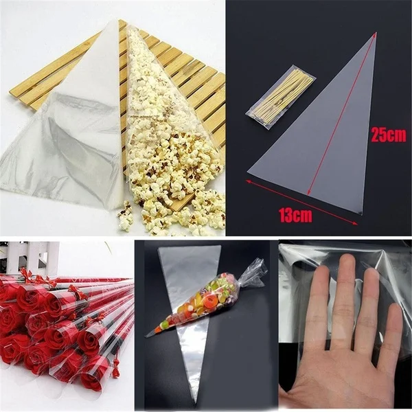 Прозрачный целлофановый пакет для попкорна 25/50/100 шт. | Дом и сад