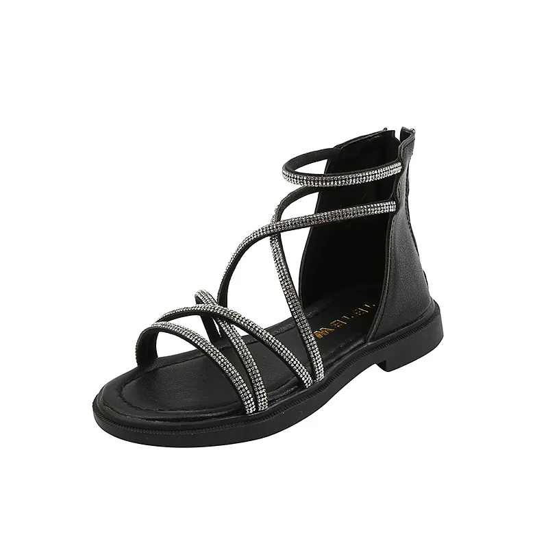 

Princess Shoes For Little Girls Beach Sandals Rhinestone Girls Dress Shoes Free Shipping Child Summer For Kids Gladiator Sandals