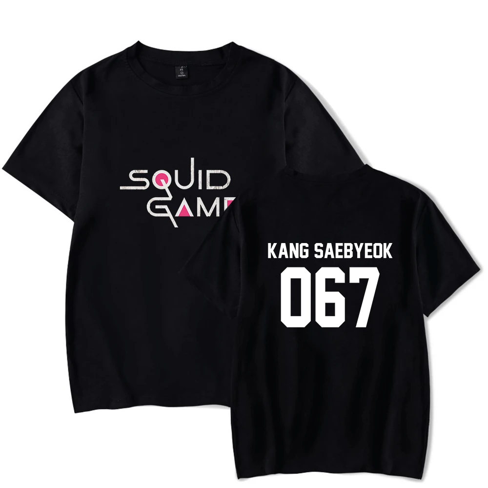 

Squid Game tshirt Short Sleeve 067 Summer Round Collar Highstreet 100% Cotton Casual Tee for Men And Women