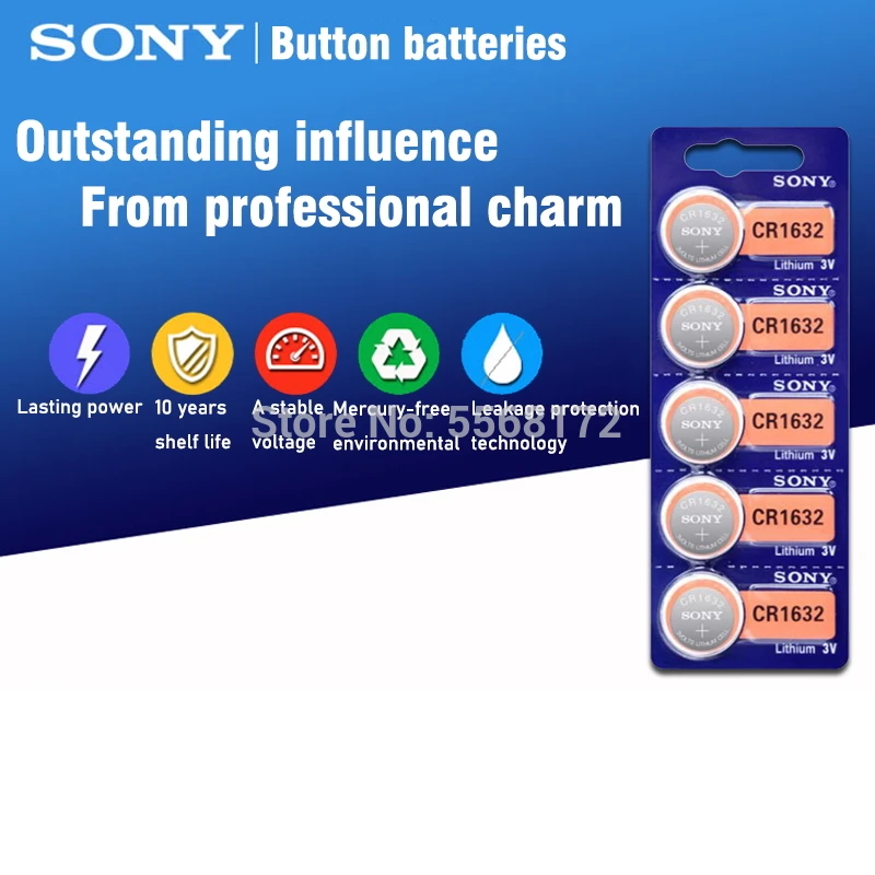 30 шт. Литиевые Батарейки для пульта дистанционного управления SONY CR1632|Часовые