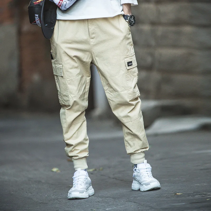 Брюки-карго мужские с эластичным поясом брюки-султанки в стиле хип-хоп