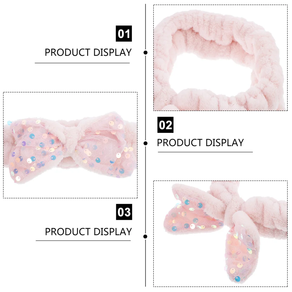

2pcs Bow Washing Hair Band Makeup Hair Scrunchies Headband Sequins Hair Bands
