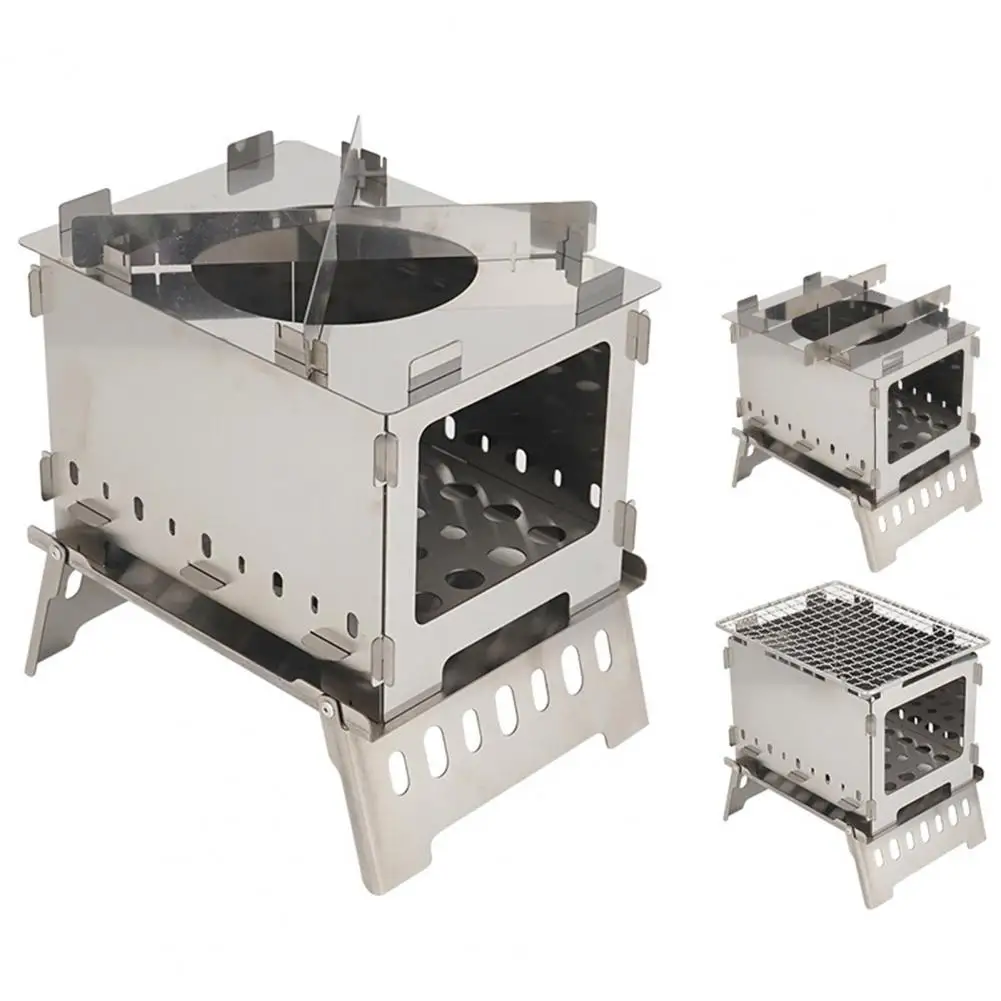 Уличная складная деревянная горелка из нержавеющей стали многофункциональная